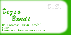 dezso bandi business card